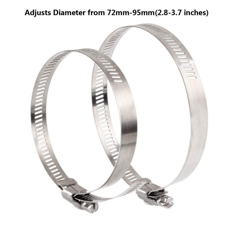 LISHINE 30 Pcs 3 inch Hose Clamp Adjustable Stainless Steel Hose Clamps Worm Gear Clamps Adjustable 72-95mm Range, Duct Clamp, Worm Drive Clamp for Automotive, Water Pipe, Hose Clip - Image 4